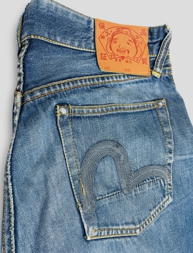 Evisu blue denim jeans - evisu,
