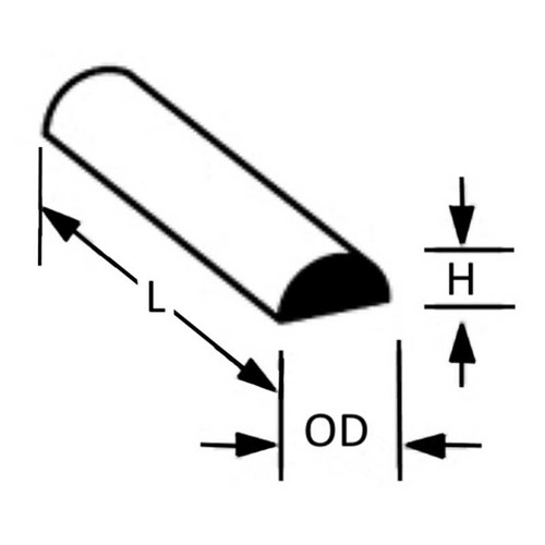 Plastruct styrene half round - plastruct,