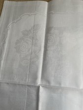 6 Jonelle  White ´Rose’ Irish Cotton Damask Napkins New 