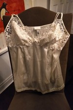 La Perla White Label Silk Camisole in Cream with Lace and double straps