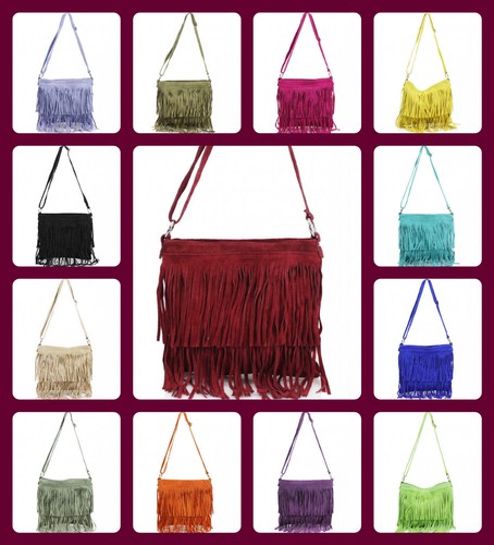 Women leather tassel crossbody - women,