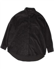 ZARA Womens Oversized Corduroy Shirt UK 16 Large Black CO01