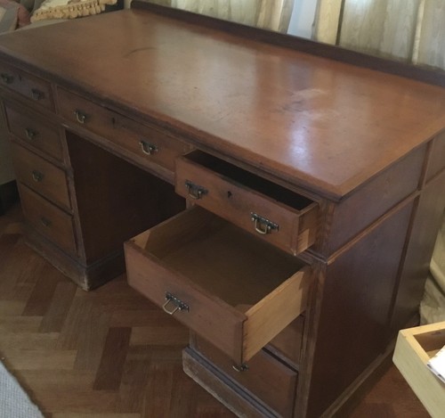 Edwardian kneehole desk - edwardian,