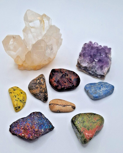 Collection colourful rocks - of,