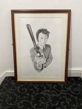 Huge Dirty Harry Clint Eastwood- Original Art  Drawing Callahan Magnum Portrait