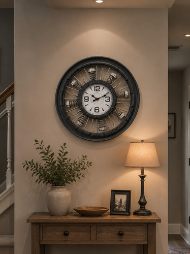 Industrial metal wall - industrial, clock