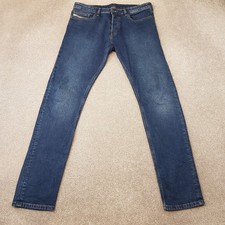Diesel Mens Jeans 33x34 Blue D-Luster 0EKAV Stretch Slim Denim Button W33 L34