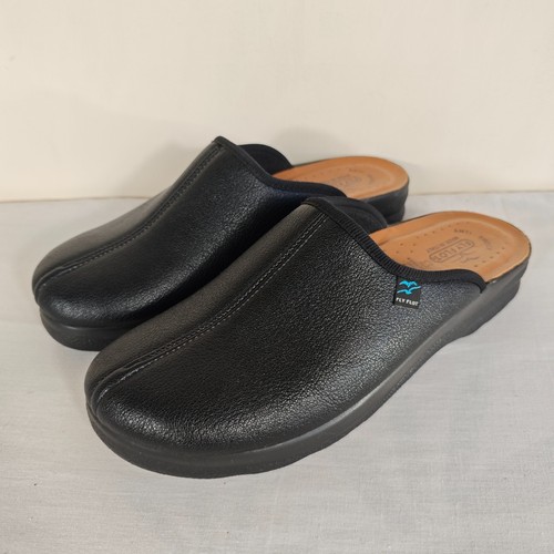 Fly flot black mule slippers - black,