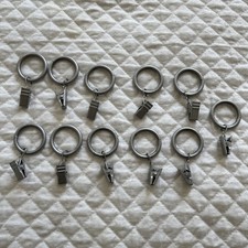 11 Metal Curtain Rings with