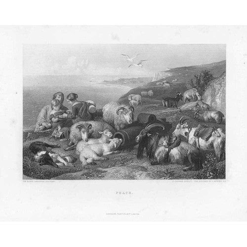 Edwin landseer peace antique - edwin,