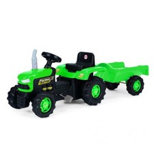 Dolu Kids Tractor with Trailer Childrens Ride On Toy Pedal Outdoor Garden Fun