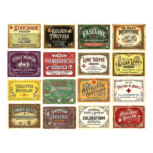 Apothecary stickers labels - stickers, 16