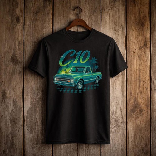 1967 chevy c10 tee - chevy, vintage