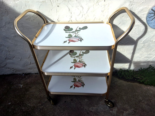 Vintage gold metal - gold, floral