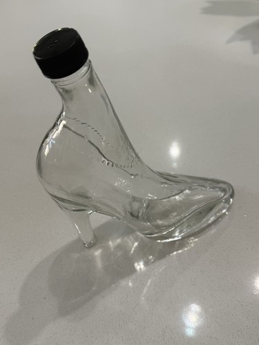 Vintage clear glass high heel - glass,