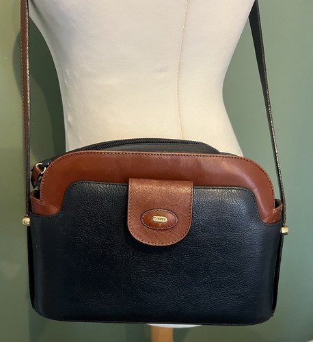 Bally navy brown leather - navy/brown,