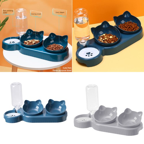 Double pet bowls with water - double,