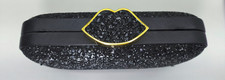 Lulu Guinness Flossie black glitter hard sided clutch or shoulder bag & dustbag