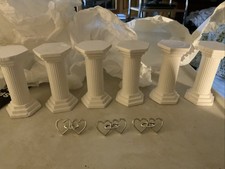 Wedding Cake Pillars X6.  1 Slightly Damaged.