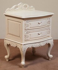 Ivory color Bedside table rococo baroque louis french style cabinet 78238