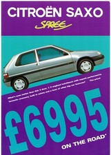 Citroen Saxo Spree 1.1i Limited Edition 1998 UK Market Single Sheet Brochure 