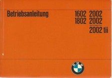 BMW 1602 1802 2002 2002 tii Owners Manual 1975 Owners Manual BA