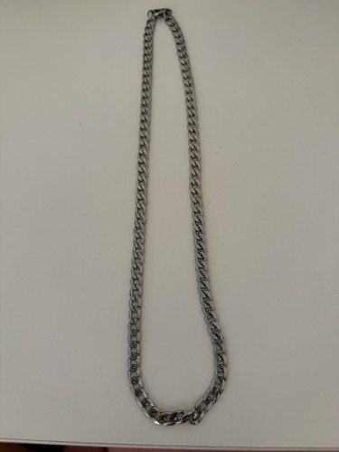Men silver tone cuban link - tone,