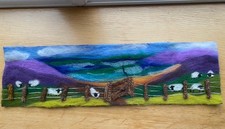  Felted Wool Artwork –  Sheep Landscape 