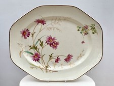 ANTIQUE POWELL BISHOP & STONIER Handpainted Oriental Ivory 'Autumn' PLATTER 42cm