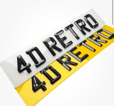 4D UK RETRO NUMBER PLATES - BEVELLED DIAMOND PLATES (PAIR) ROAD LEGAL - PAIR