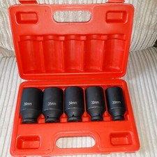 12 Point 1/2 Inch Drive Deep Spindle Axle Nut Socket 30mm 32mm 34mm 35mm 36mm