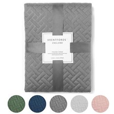 Brentfords Geo Quilted Bedspread Blanket Pinsonic Throw Large Sofa Bed Comforter