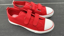 New TU boys canvas trainers pumps shoes Size 4 Red