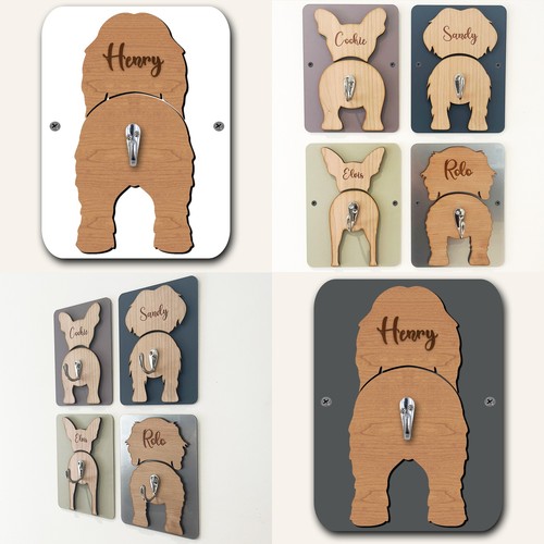 Bearded collie dog lead holder - dog,