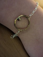 22ct Gold Halo And Silver Bracelet 