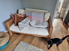 Futon Company Oke  2 Seater Solid Oak Double Sofa Bed