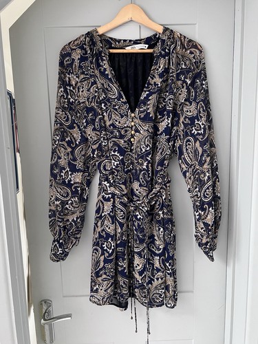Zara blue paisley mini dress - blue,