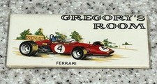 FERRARI BOY'S BEDROOM DOOR NAME PLATE - GREGORY