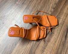Zara Orange Lace Up Strappy Heels Uk Size 3 Worn Once