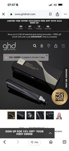 Ghd platinum straightners hair - ghd,