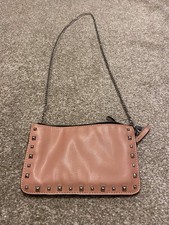 ZARA REVERSIBLE PINK AND GREY STUDDED CHAIN CROSSBODY BAG WITH DETACHABLE CHAIN