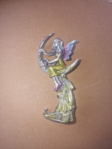 Fairy figurine sitting moon - figurine,