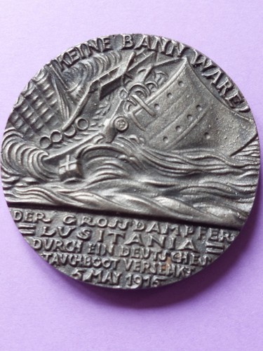 Lusitania medallion medal 1915 - medallion,