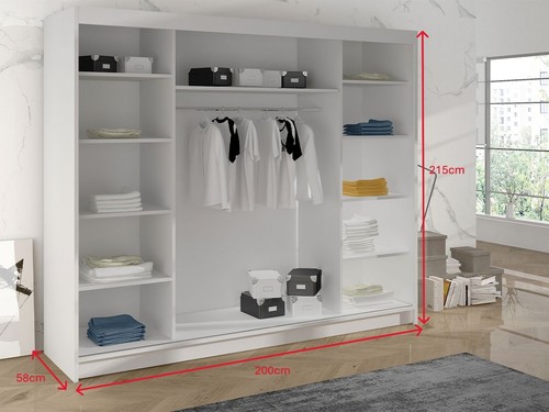 Modern bedroom sliding mirror - bedroom,