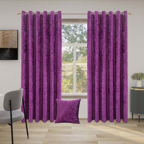 Crushed velvet curtains - crushed,