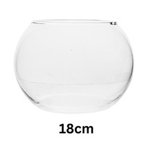 Clear Glass Bowl Vase 18cm Decorative Home Accent Minimalist Jar Fishbowl