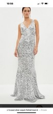 Coast V Neck Silver Sequin