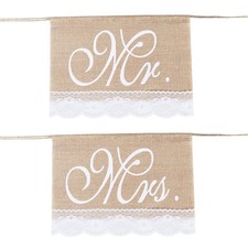  2 Pcs Rustic Wedding Signs