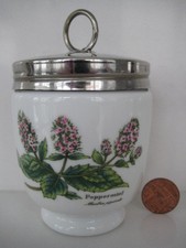 RARE ROYAL WORCESTER KING  DOUBLE SIZE EGG CODDLER HERBS PEPPERMINT PARSLEY