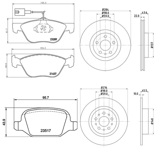 Mintex front rear brake - front,